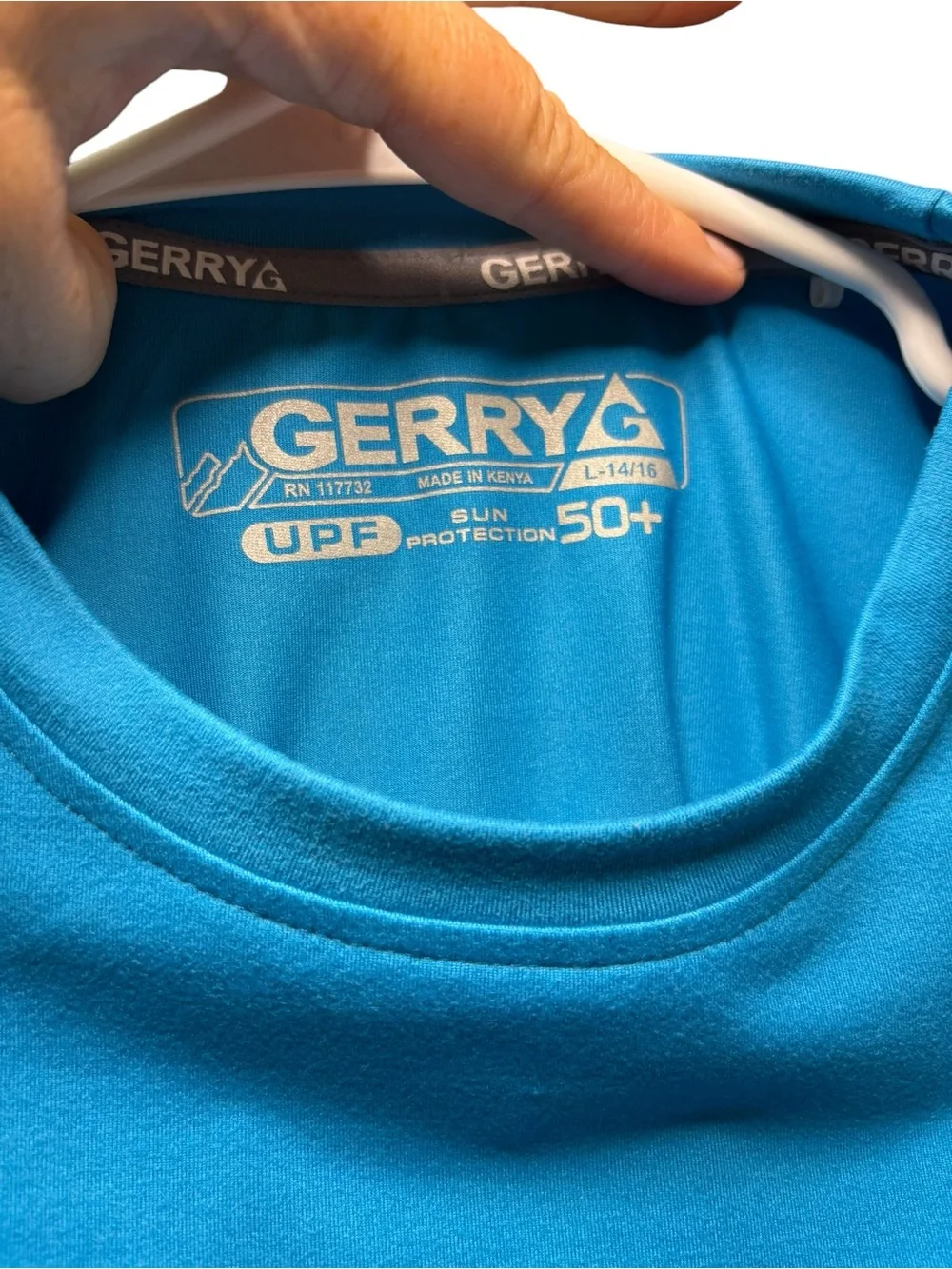 Gerry's Kids Blue Long Sleeve UPF‎ Sun Protection Performance Shirt Size Large